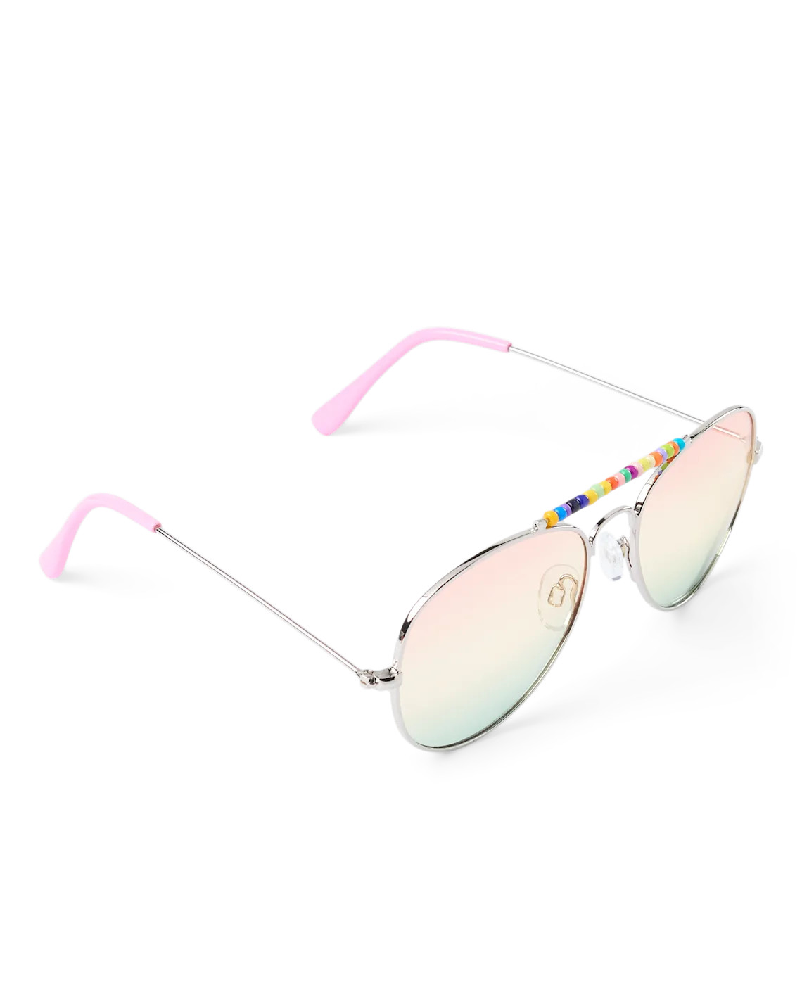 Girls Rainbow Beaded Aviator Sunglasses - metallic | The Children's Place