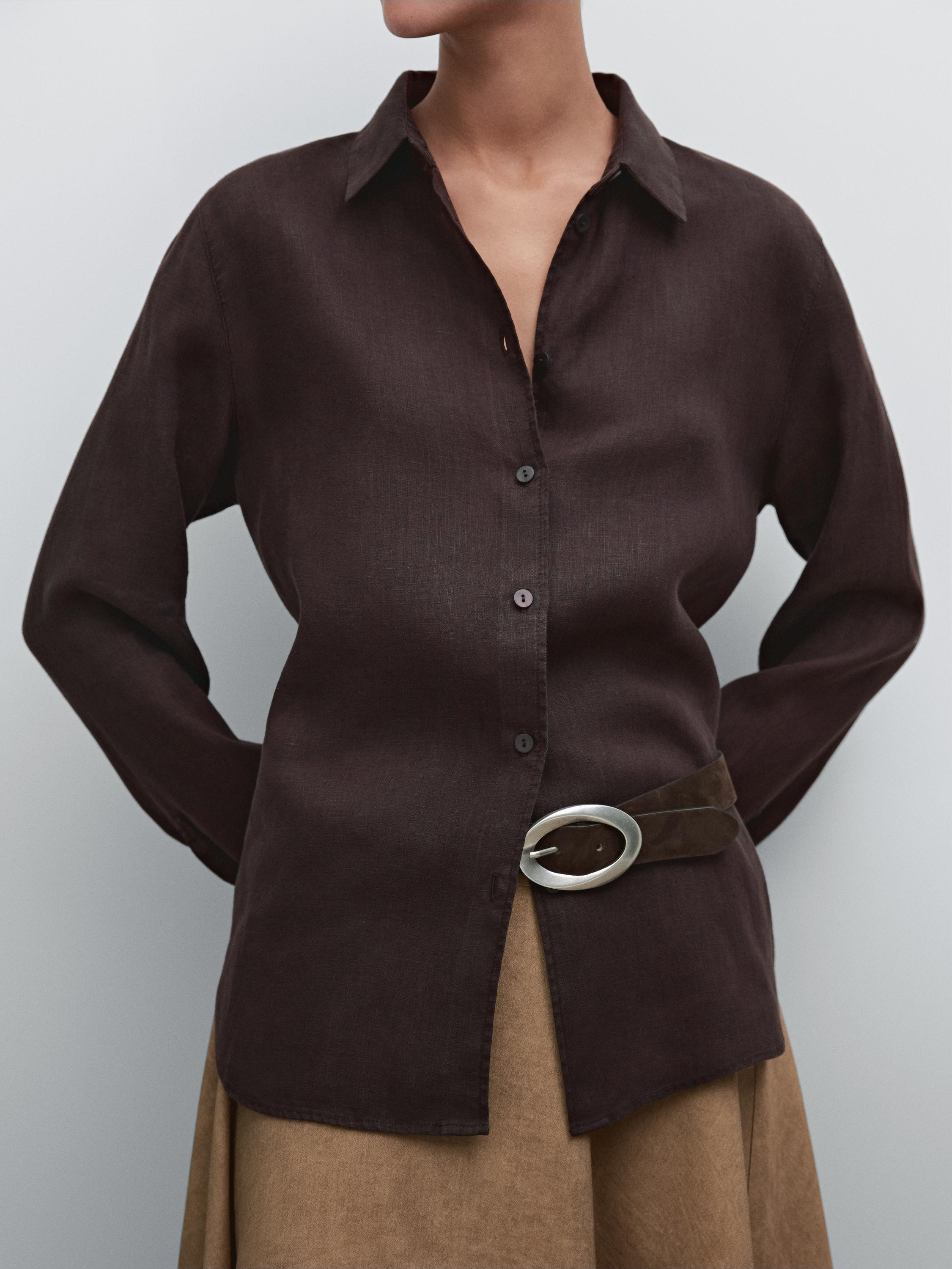 Flowing 100% linen shirt | Massimo Dutti US