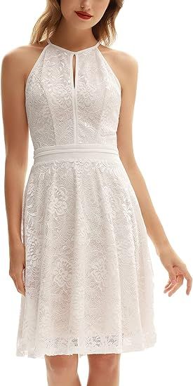 Kate Kasin Summer Lace Cocktail Dresses for Women Wedding Guest A-Line Keyhole Party Short Formal... | Amazon (US)