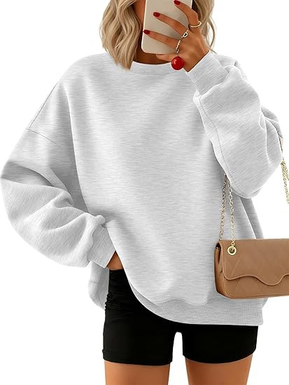 Trendy Queen Sweatshirts for Women Hoodies Oversized Crewneck Tops Sweaters Comfy Fall Winter Out... | Amazon (US)