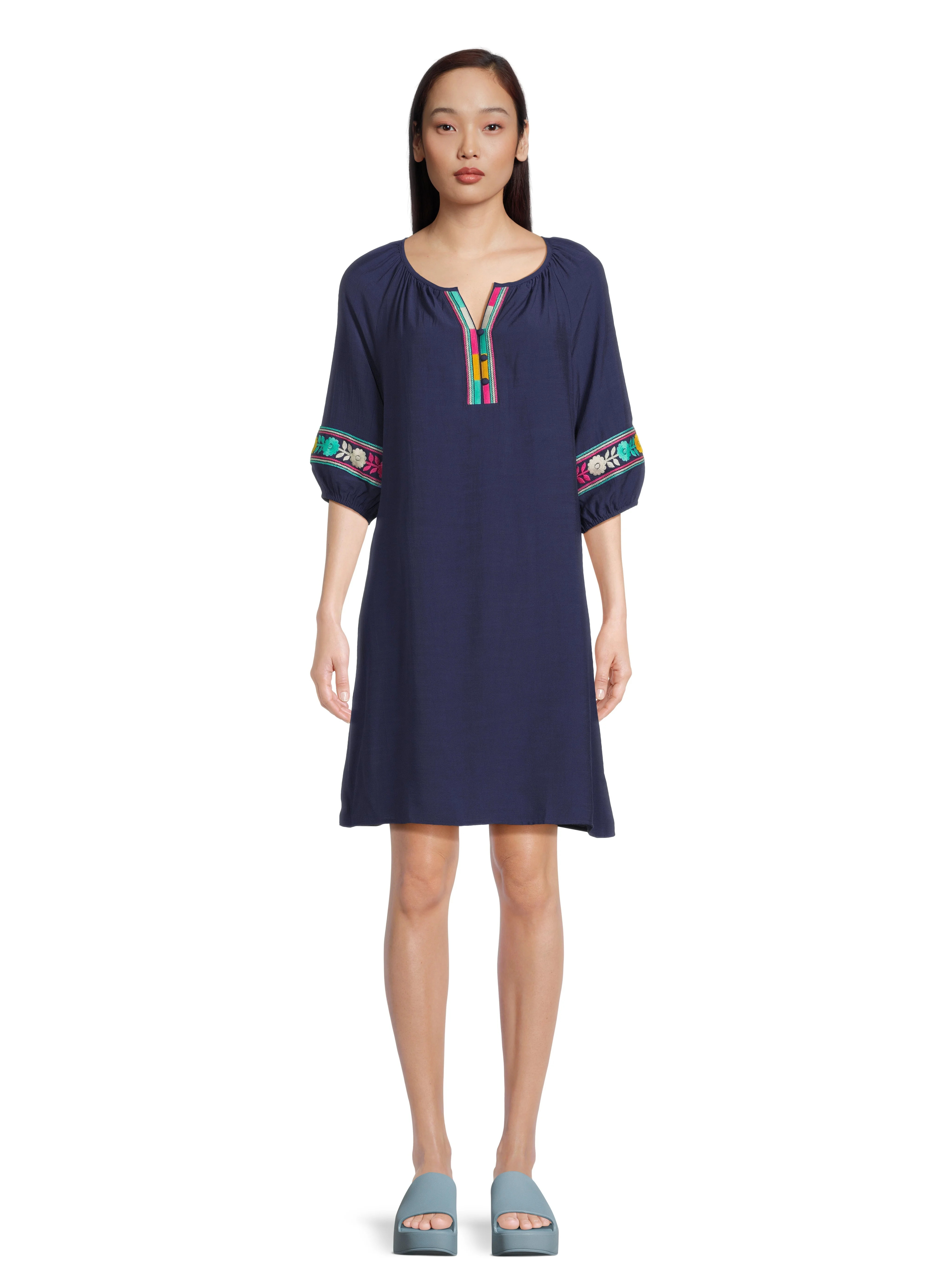 The Pioneer Woman Embellished Peasant Dress, Women's, Sizes XS-3X | Walmart (US)