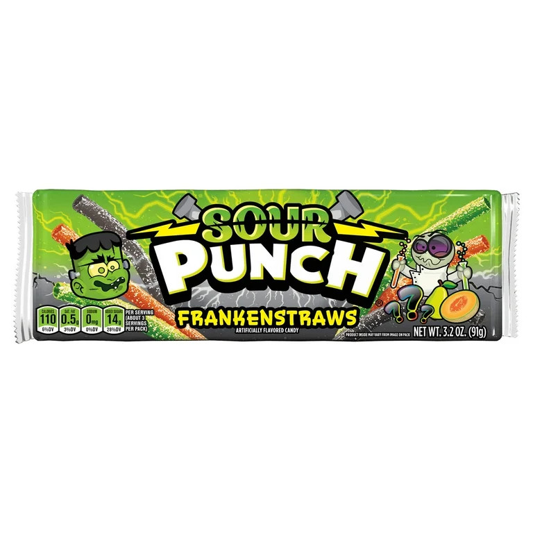 Sour Punch Frankenstraws Halloween Candy 3.2oz Tray - Walmart.com | Walmart (US)