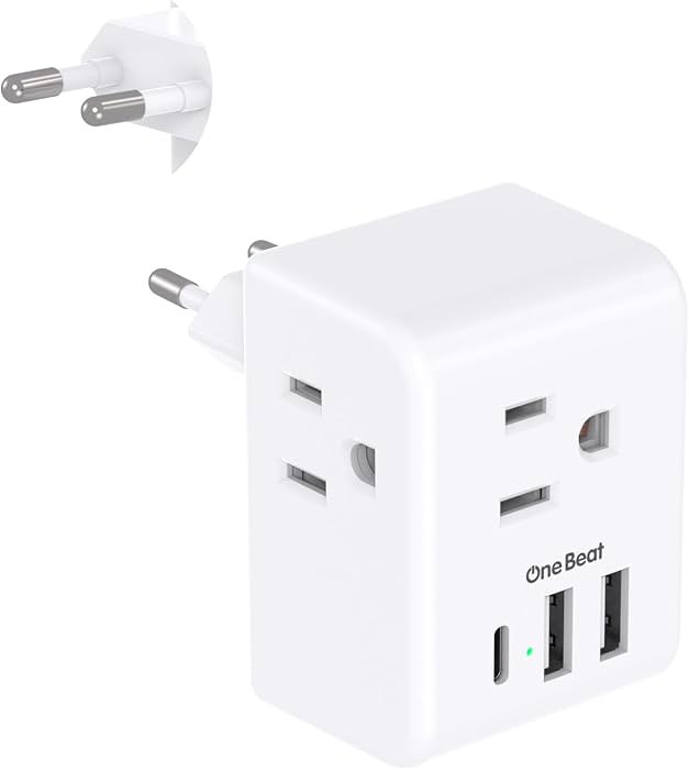 1 Pack European Travel Plug Adapter, Italy Spain Power Adapter Plug with 3 Outlets 3 USB Charging... | Amazon (US)