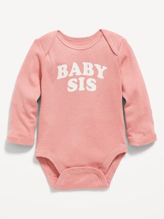 Long-Sleeve &quot;Baby Sis&quot; Graphic Bodysuit for Baby | Old Navy (US)
