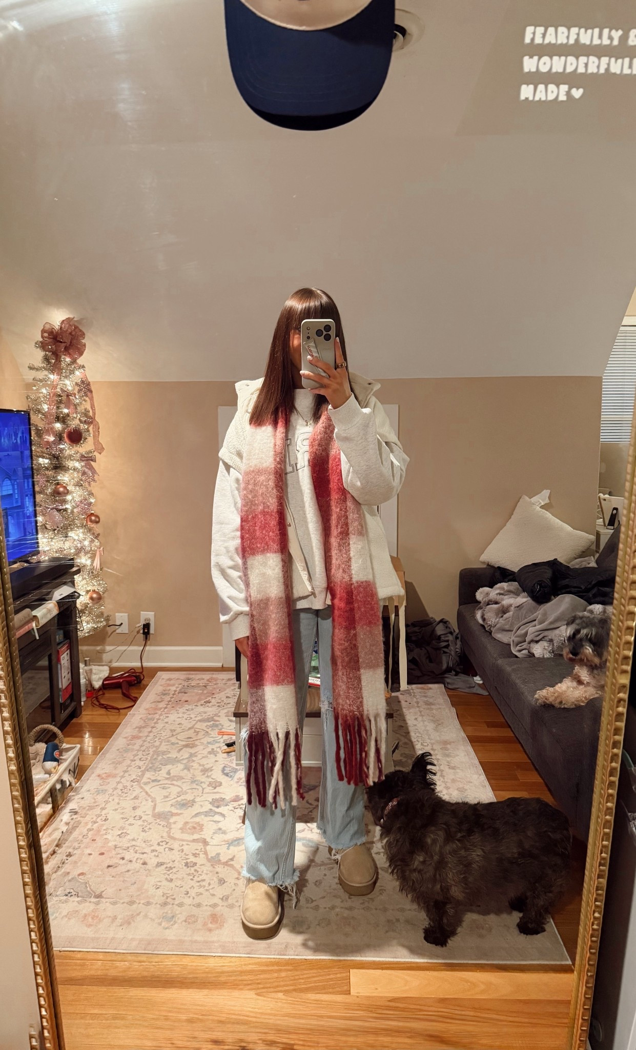 Top: l/xl
Vest: m
Pants: 26 


#LTKootd #LTKHoliday #LTKGiftGuide