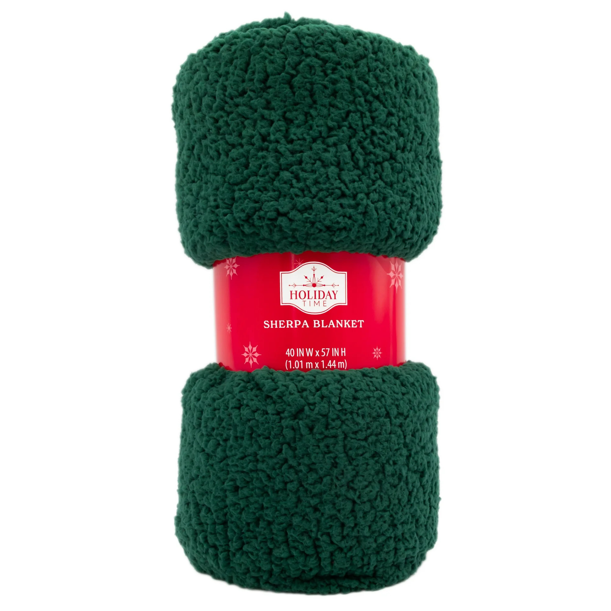 Sherpa Throw Blanket, Green, 40" x 57", by Holiday Time | Walmart (US)