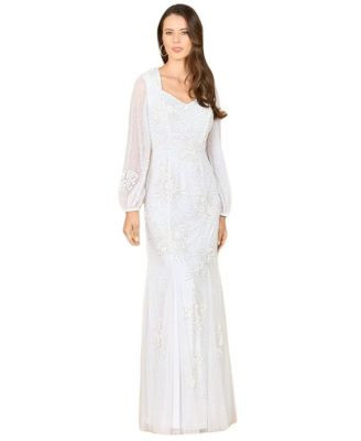 Lara Women's Long Sleeve Beaded Bridal Gown - Macy's | Macy's