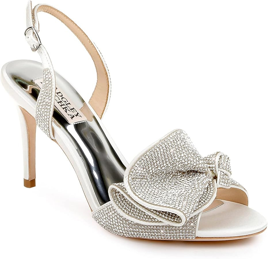 Amazon.com | Badgley Mischka Women's Rennie Heeled Sandal, Soft White, 10 | Pumps | Amazon (US)