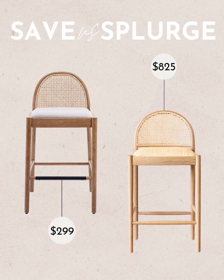 Save vs splurge - wood / rattan bar stools✨ amazon home, looks for less, designer lookalikes, home finds, amazon home furniture, mcgee & co, counter stools, rattan stools 

#LTKhome