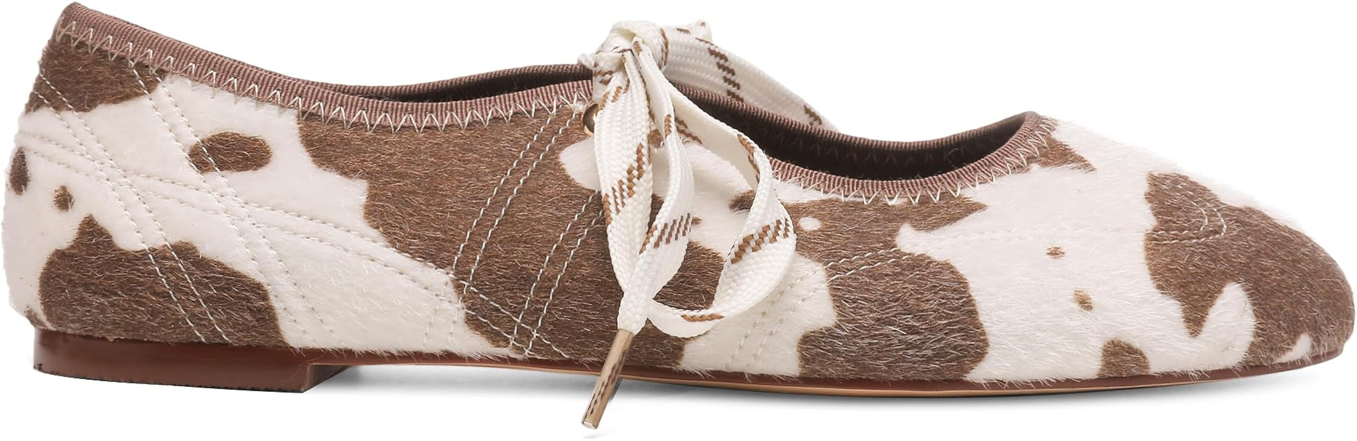 Lace up Round Toe Ballet Flats for Women Cute Slip on Soft Mary Jane Flats Casual Ballerina Shoes | Amazon (US)