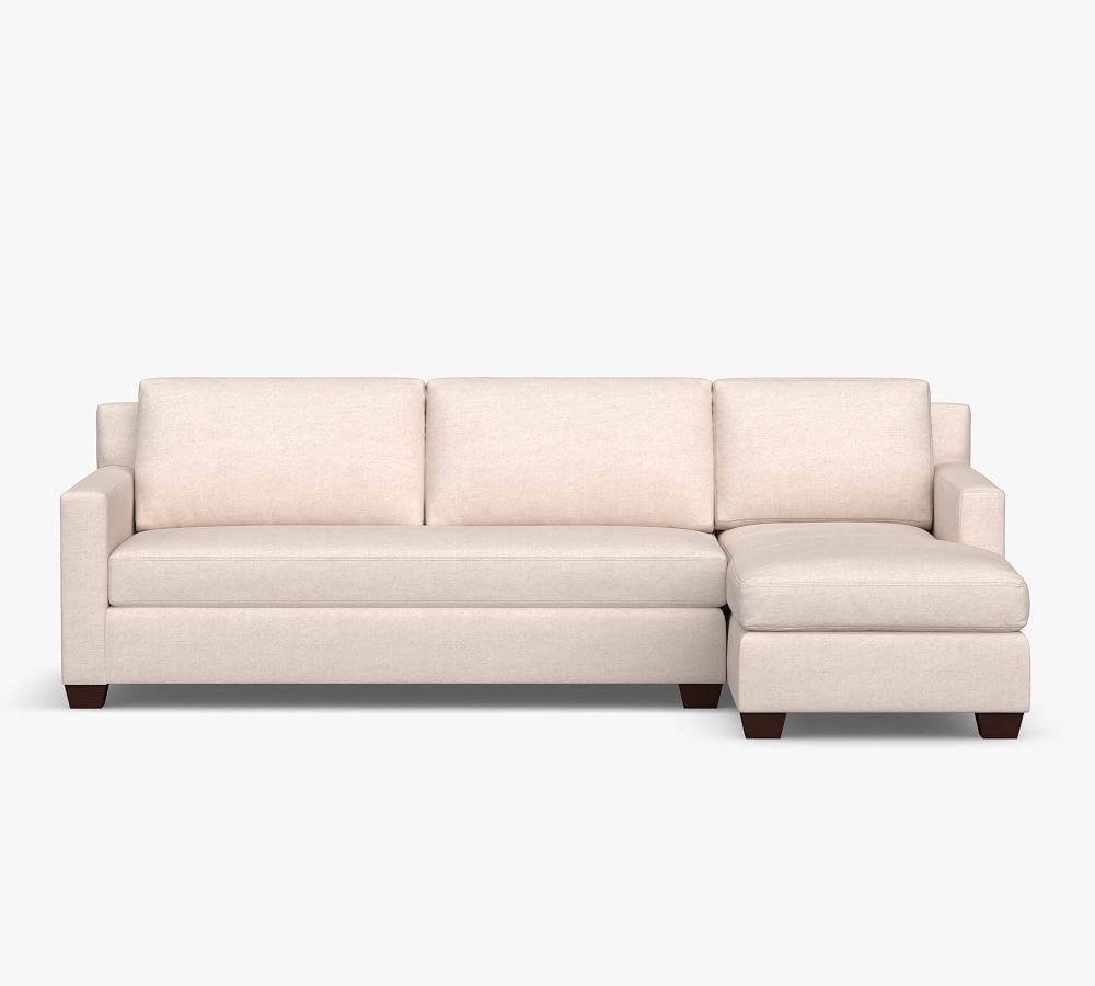 York Square Arm Upholstered Sofa Chaise Sectional | Pottery Barn (US)