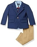 Nautica Baby Boys 4-piece Suit Set with Dress Shirt, Jacket, Pants, and Tie, Navy/Khaki, 3-6 Months | Amazon (US)