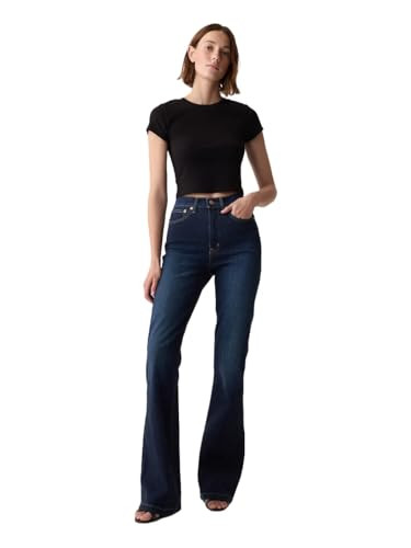 GAP Womens High Rise Flare Denim Jeans Dark Wash V2 27 Reg | Amazon (US)