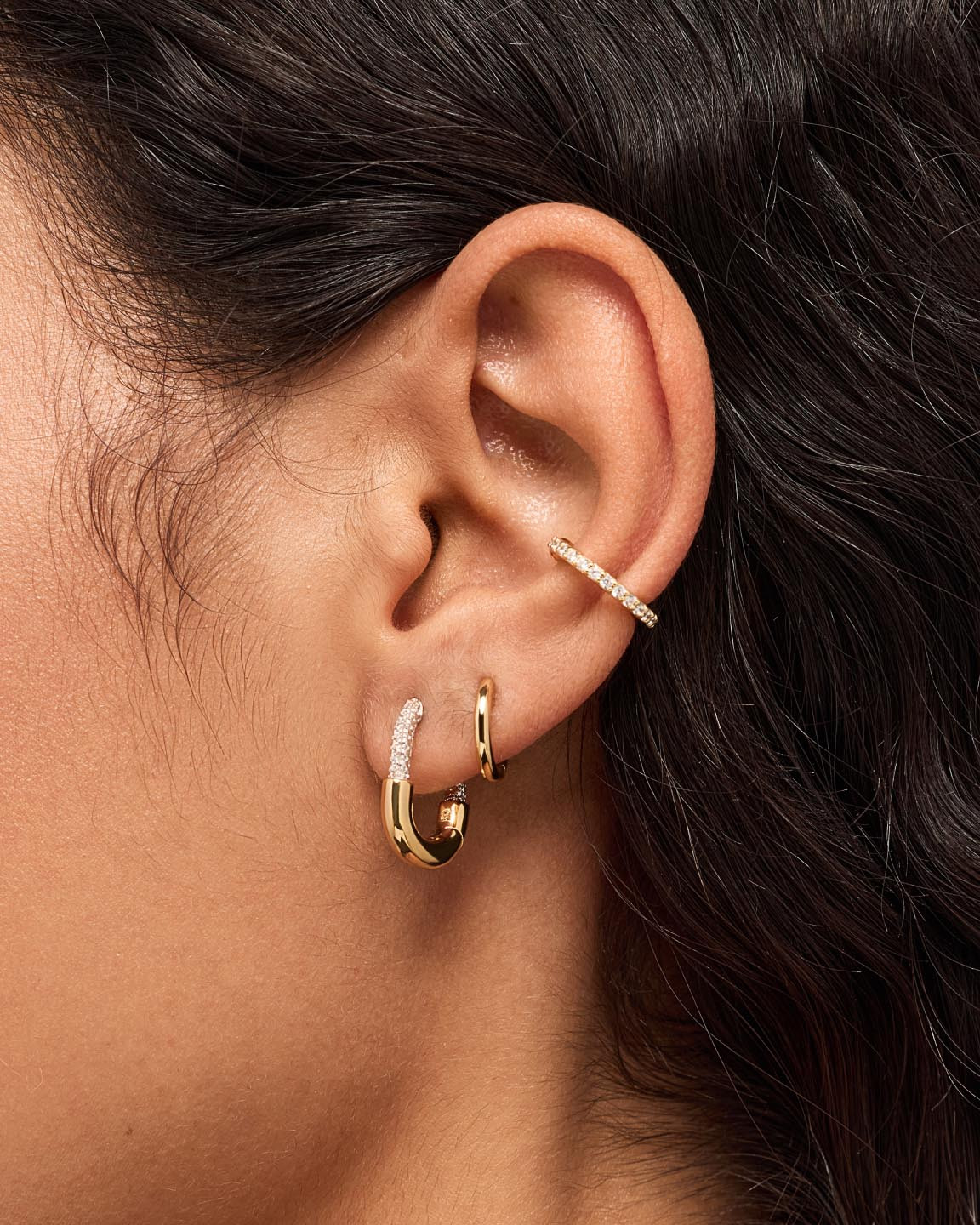 Gold Hoops - Brynley Hoops Mini Micropave | Ana Luisa