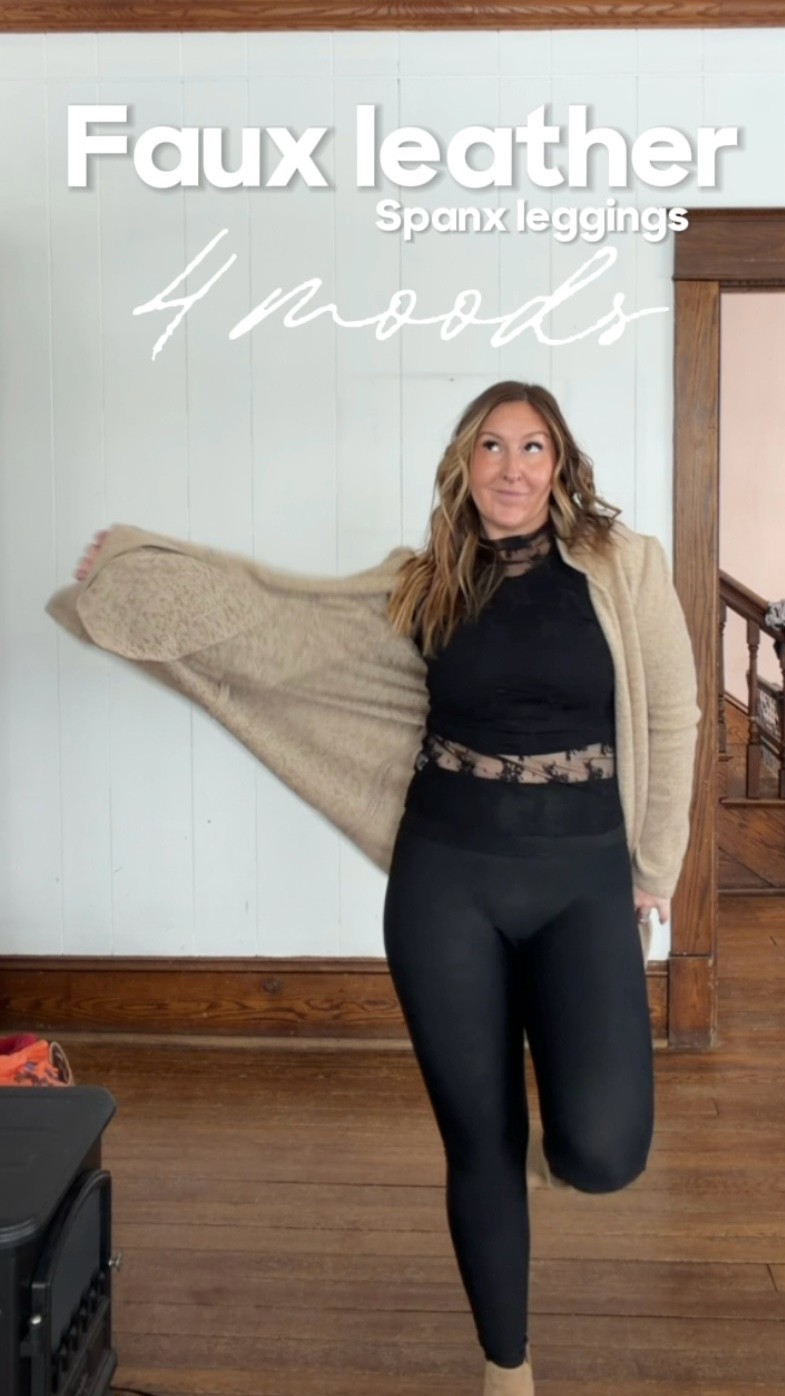 	Faux leather leggings: for when your personality is mostly cozy with a hint of effort.

#LTKgrwm #LTKootd #LTKmomlife