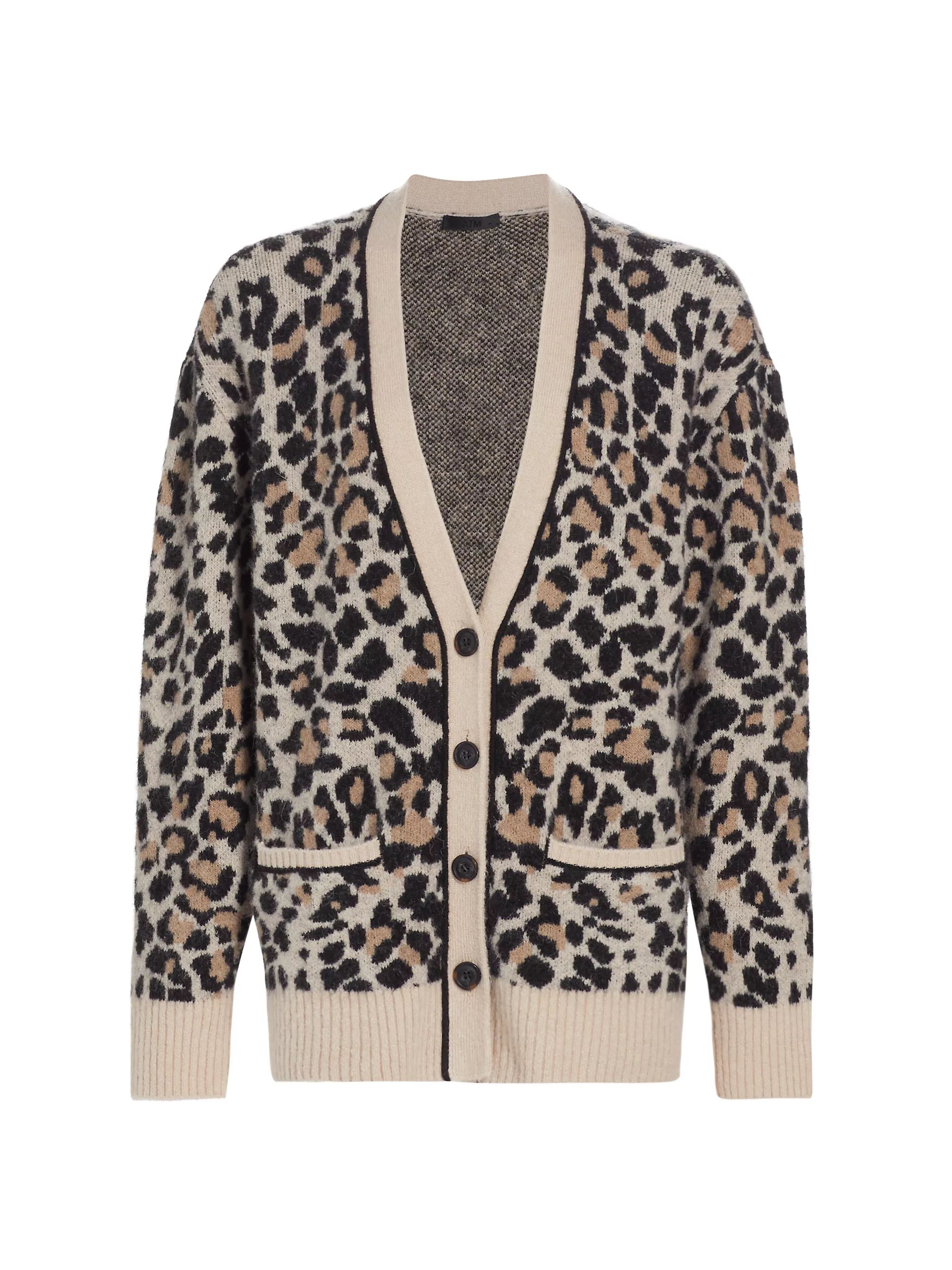 Leopard Jacquard-Knit Oversized Cardigan | Saks Fifth Avenue