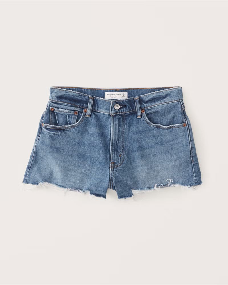 Women's Curve Love Mid Rise Mom Shorts | Women's Up To 25% Off Select Styles | Abercrombie.com | Abercrombie & Fitch (US)