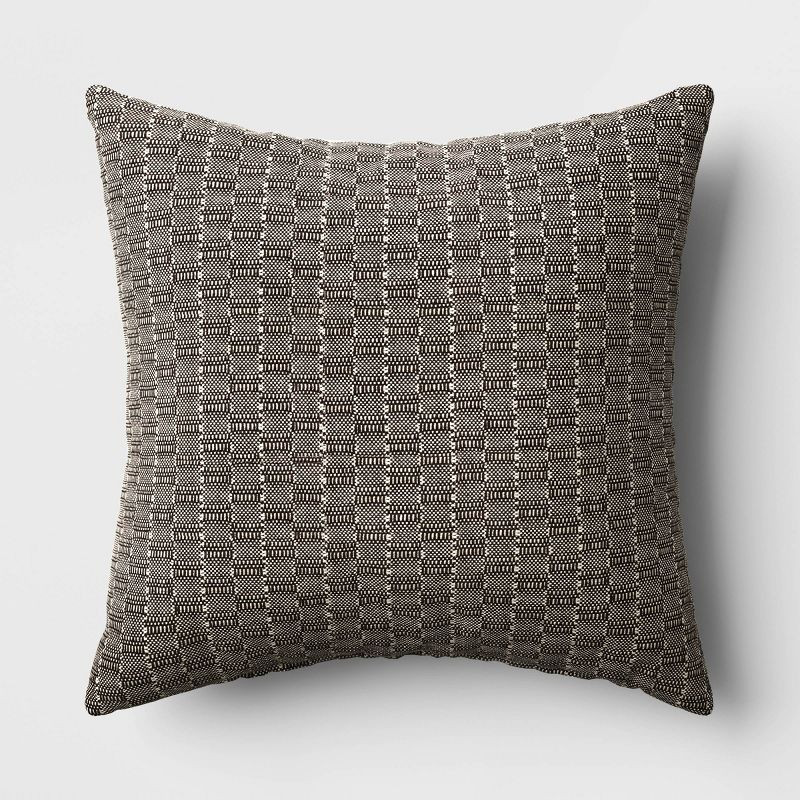 Oversized Textural Woven Square Throw Pillow Black/Neutral - Threshold™ | Target