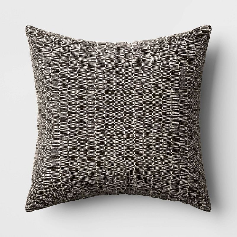 Oversized Textural Woven Square Throw Pillow Black/Neutral - Threshold™ | Target