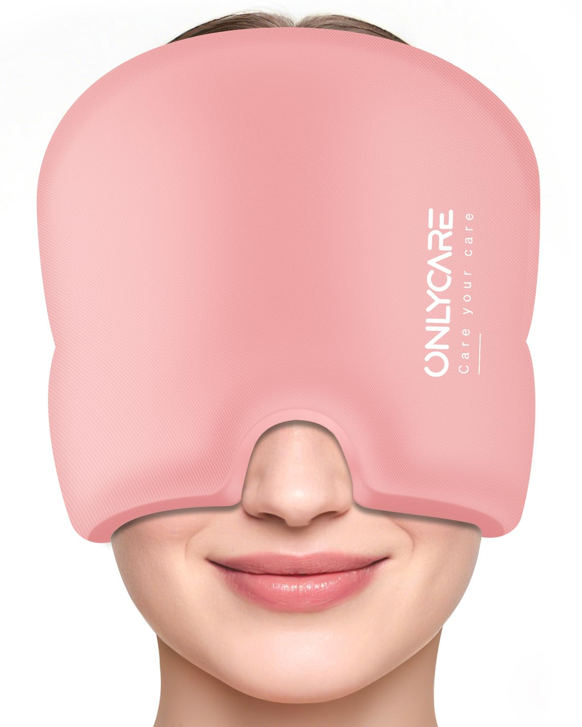ONLYCARE Migraine Relief Cap, Upgraded Odorless Migraine Ice Head Wrap, Headache Relief Hat for Migraine, Slight-Pink | Amazon (US)