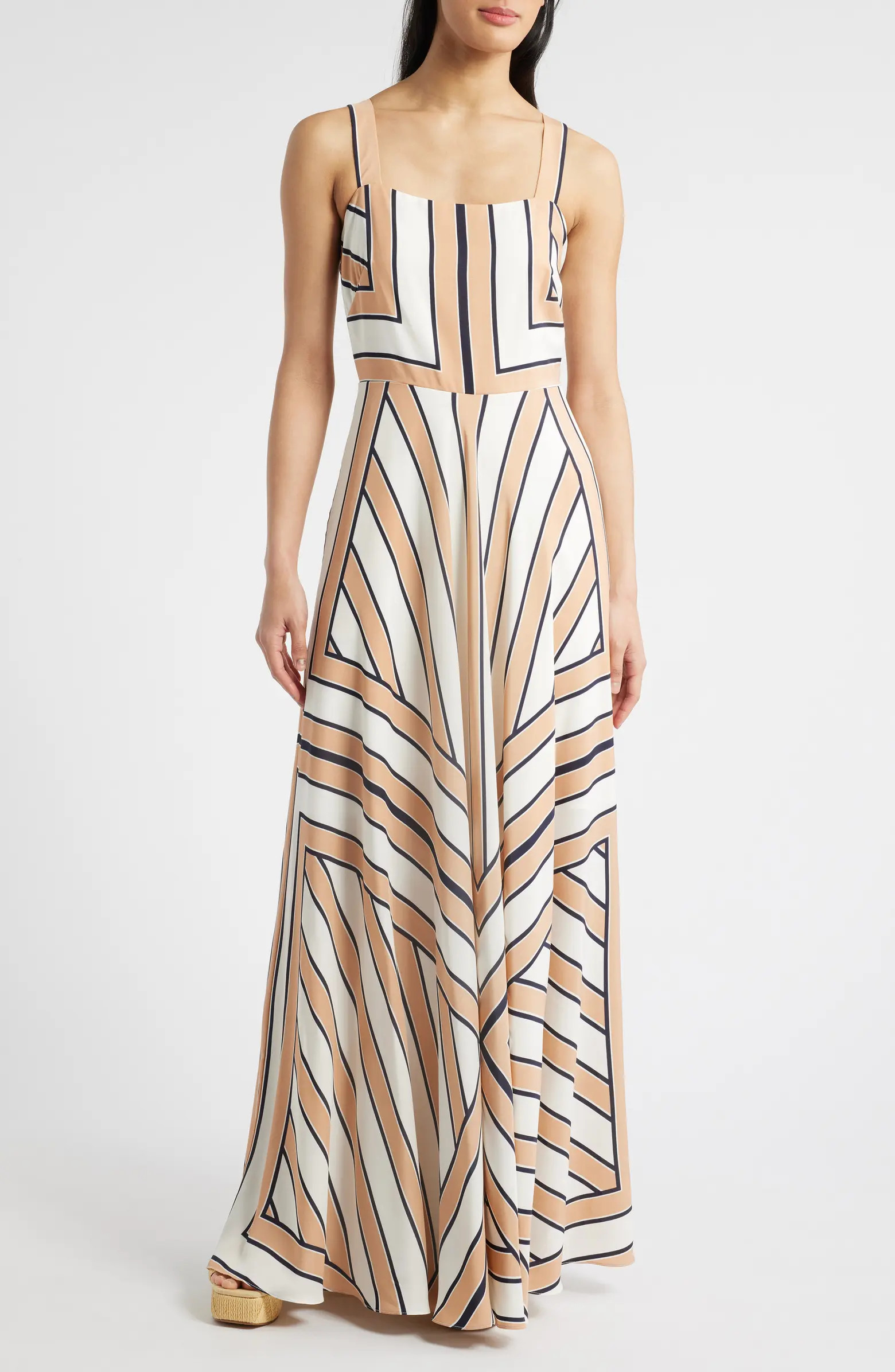 Stripe Scarf Sleeveless Maxi Dress | Nordstrom