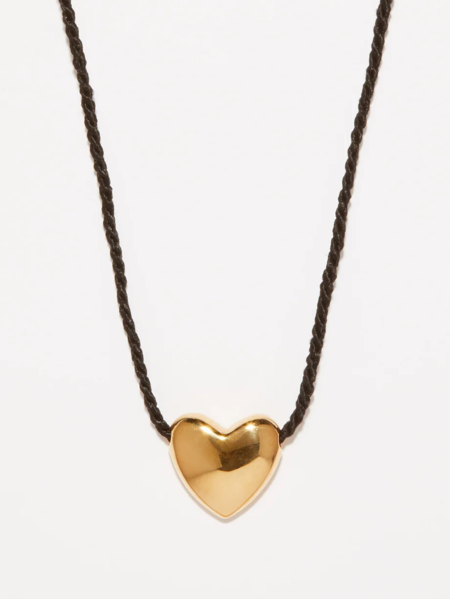 Heart small 14kt gold-plated pendant necklace | Annika Inez | Matches (UK)