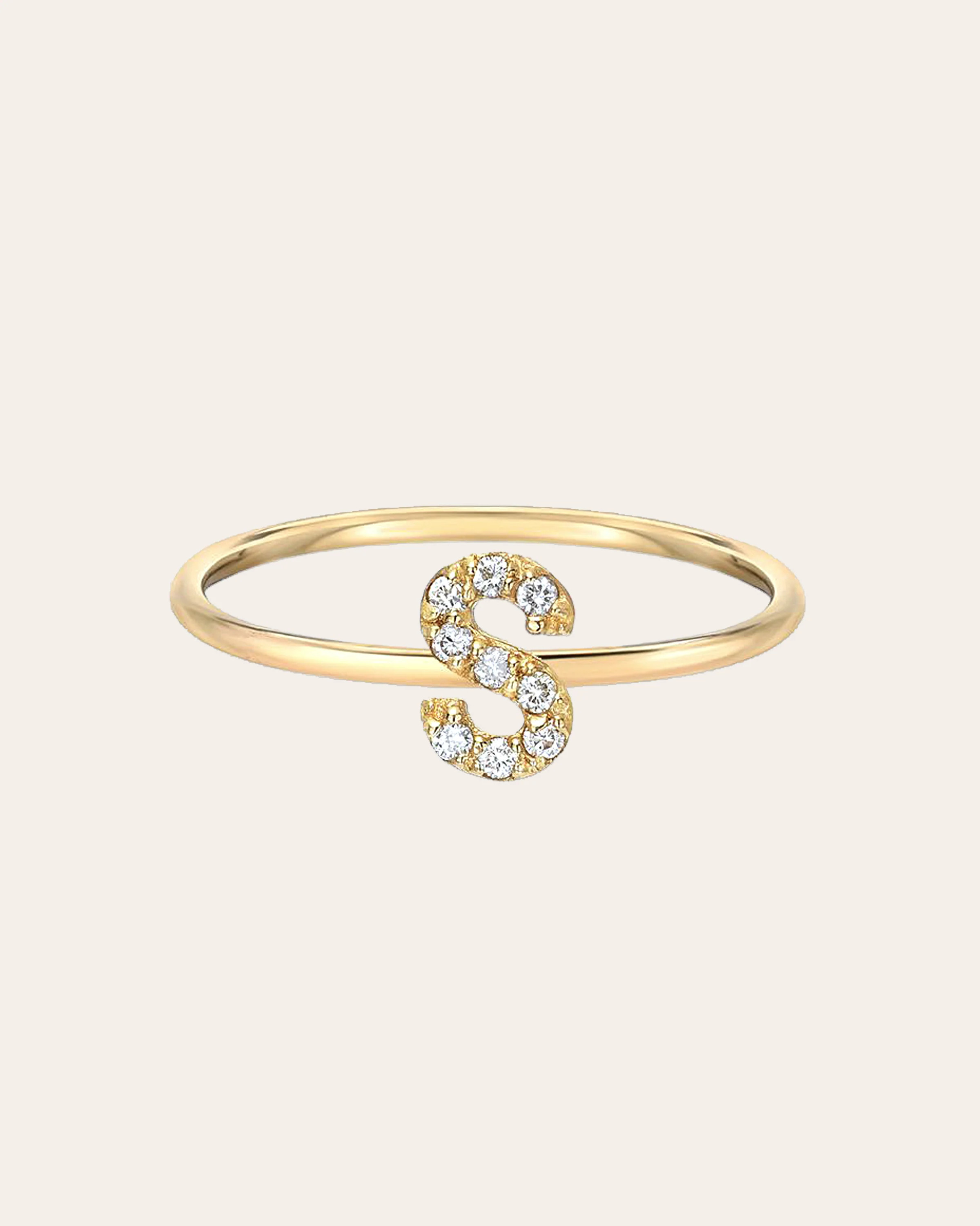 Diamond Initial Ring | Zoe Lev Jewelry