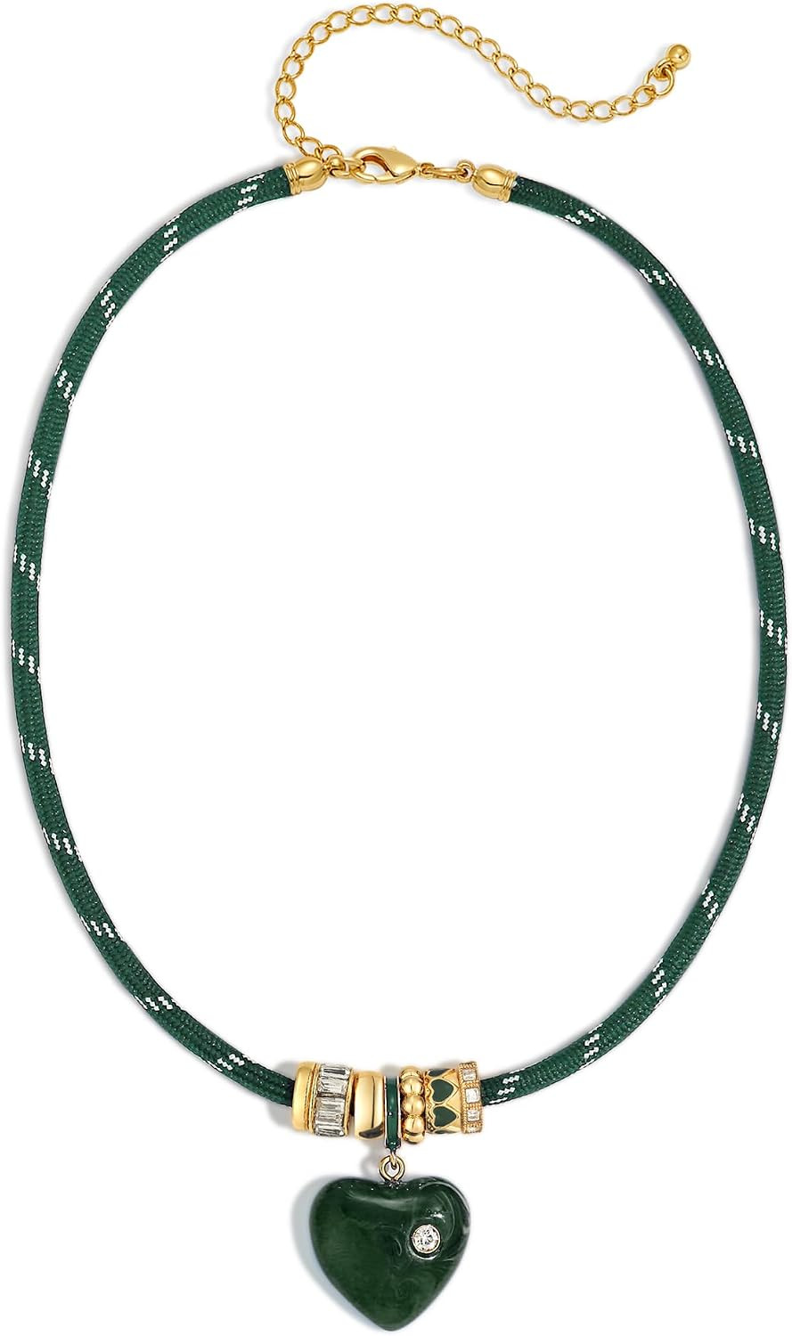 Paracord Rope Cord Choker Necklace Women with Heart Pendant | Amazon (US)