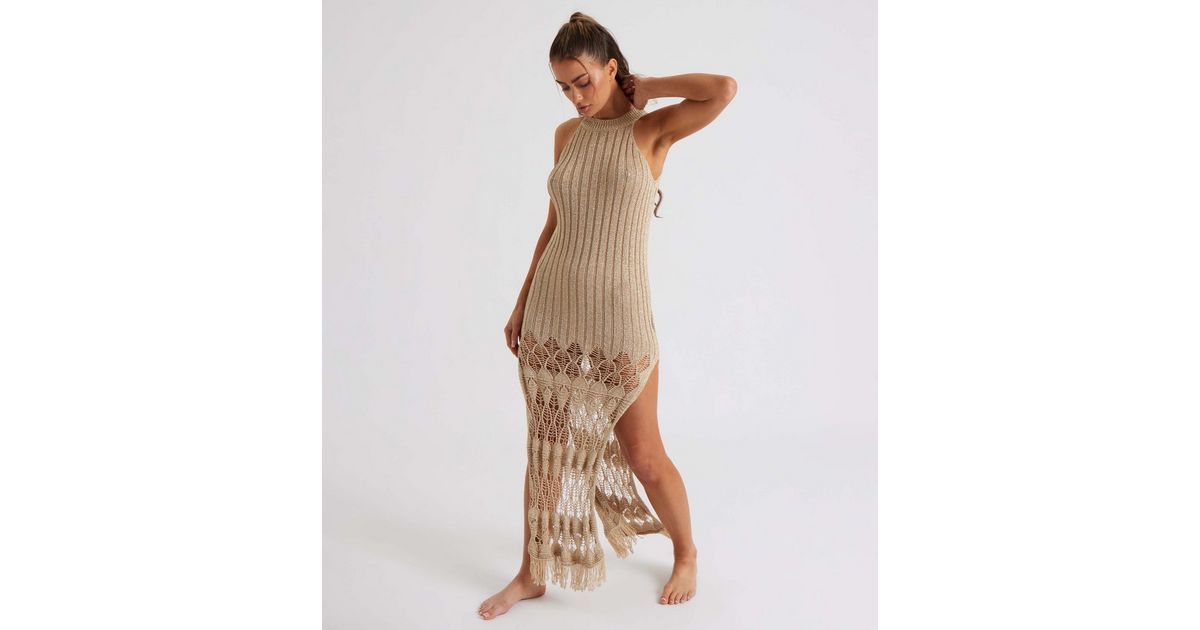 Urban Bliss Gold Crochet Knit Tassel Midaxi Dress
						
						Add to Saved Items
						Remove fr... | New Look (UK)