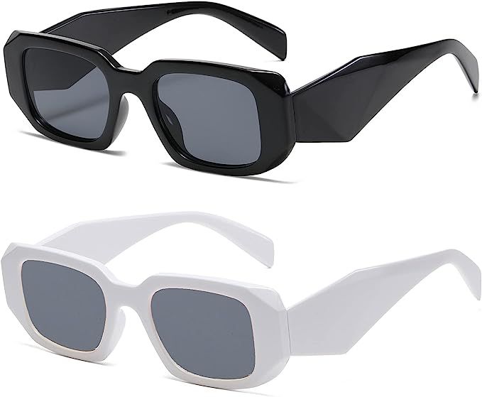 Trendy Rectangle Sunglasses for Women Retro Sunglasses Driving Glasses UV400 Protection Narrow Sq... | Amazon (US)
