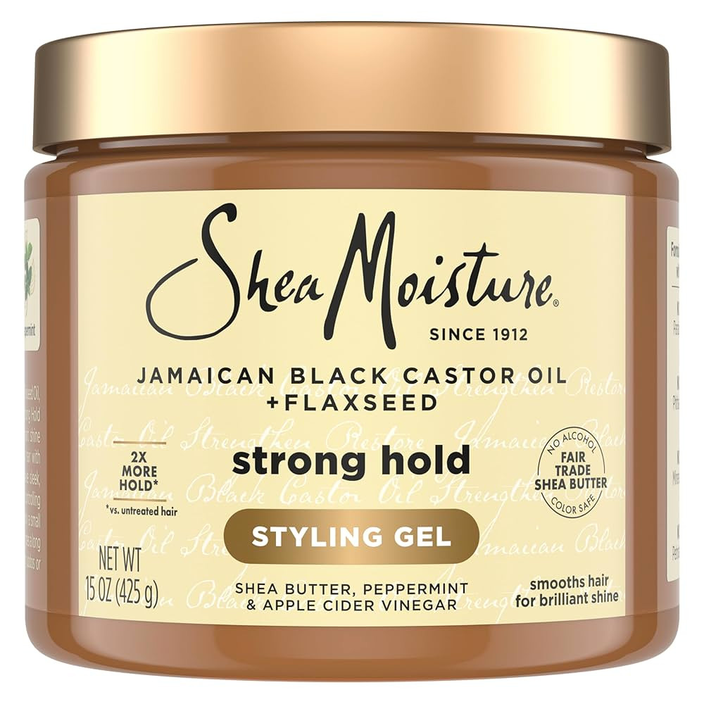 SheaMoisture Strong Hold Styling Gel+Flaxseed Jamaican Black Castor Oil Gives Controlled Style,Al... | Amazon (US)