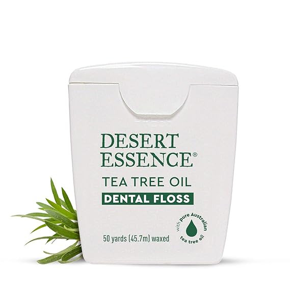 Desert Essence, Tea Tree Dental Floss 50 yd - Gluten Free - Cruelty Free - Naturally Waxed with B... | Amazon (US)