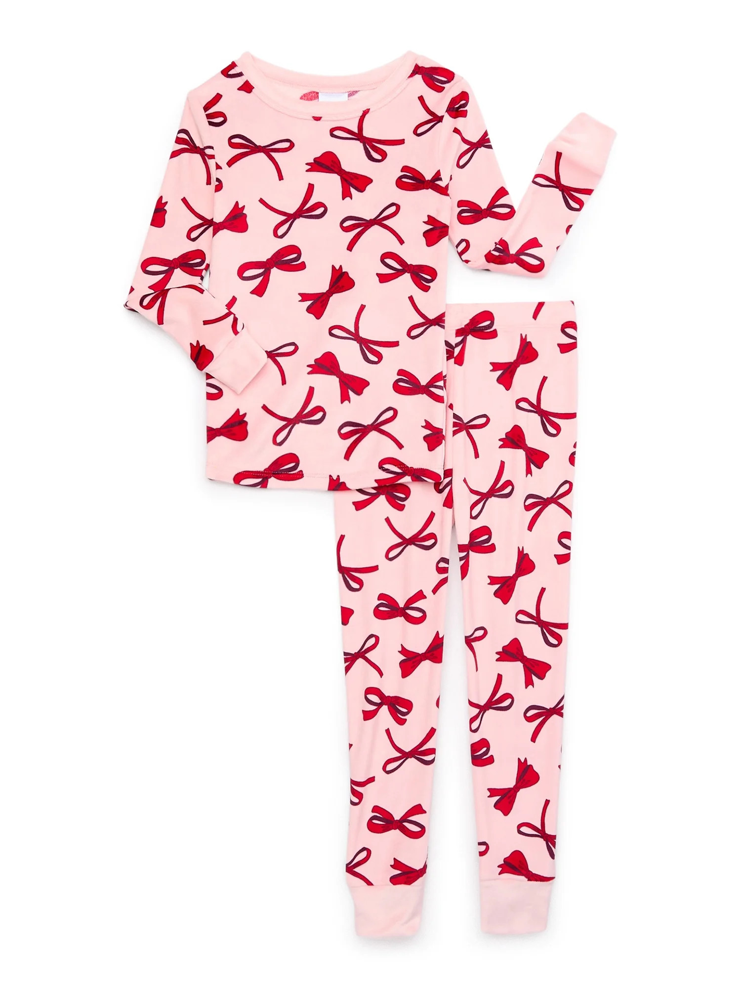 Holiday Time Girls Tight Fit Christmas Pajamas Set, 2-Piece, Sizes 4-10 | Walmart (US)
