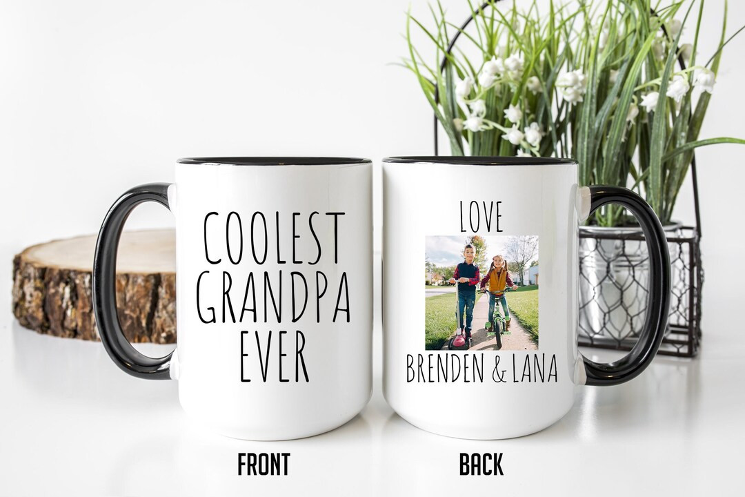 Grandpa Mug, Photo Mug For Grandpa, Coolest Grandpa Ever, Grandpa Birthday Gift, Grandpa Photo Cu... | Etsy (US)