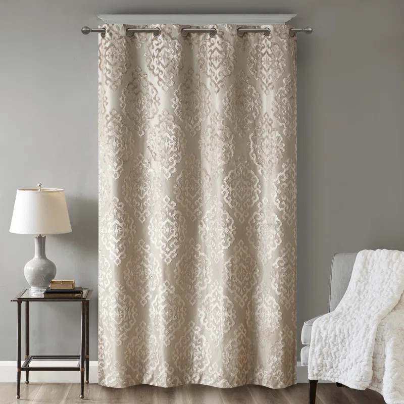 Dora Damask Max Blackout Thermal Grommet Single Curtain Panel | Wayfair North America