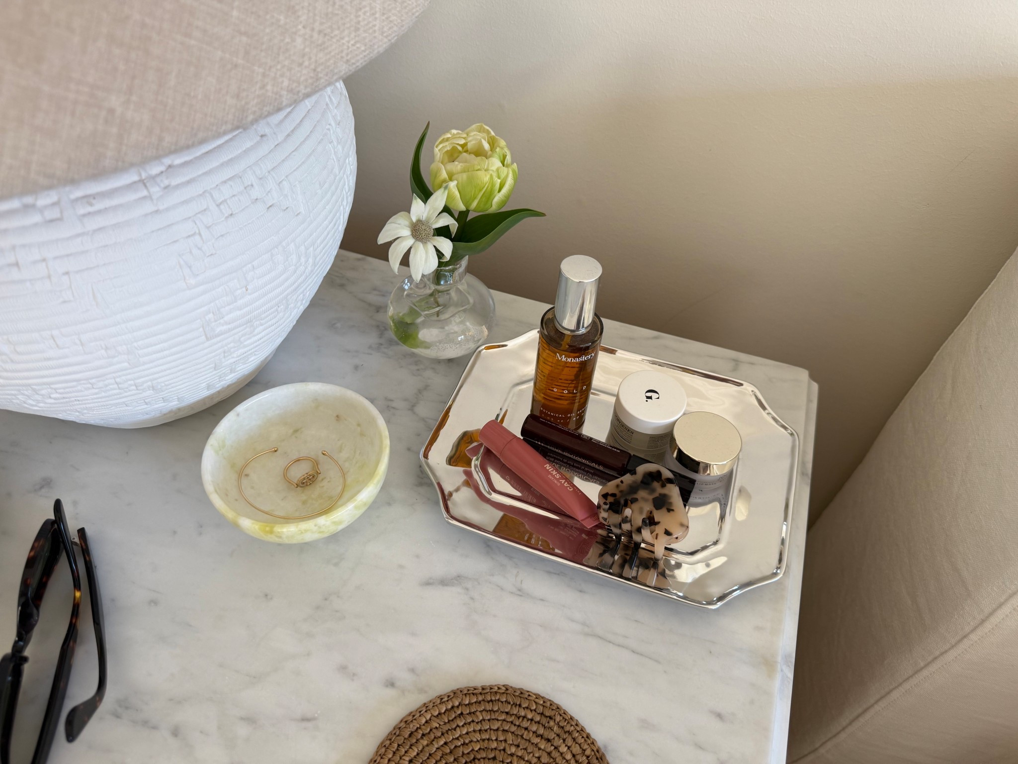 New bedside tray is my favorite home find lately 