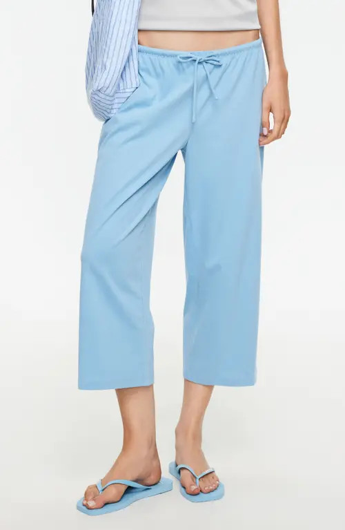 LIONESS Juicy Cropped Pants in Soft Blue at Nordstrom, Size Medium | Nordstrom