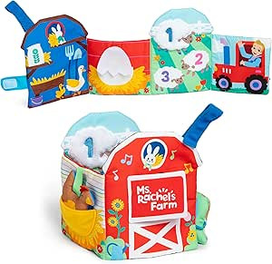 Ms. Rachel Official Sensory Learning Farm, Foldable Soft Baby Book with Plush Cow, Infant Educati... | Amazon (US)