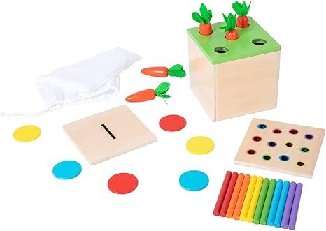 Montessori Toddler Play Kit Montessori Box Toys for 1 Year Old 2 Years Baby Learning Toys Gift Ca... | Amazon (US)