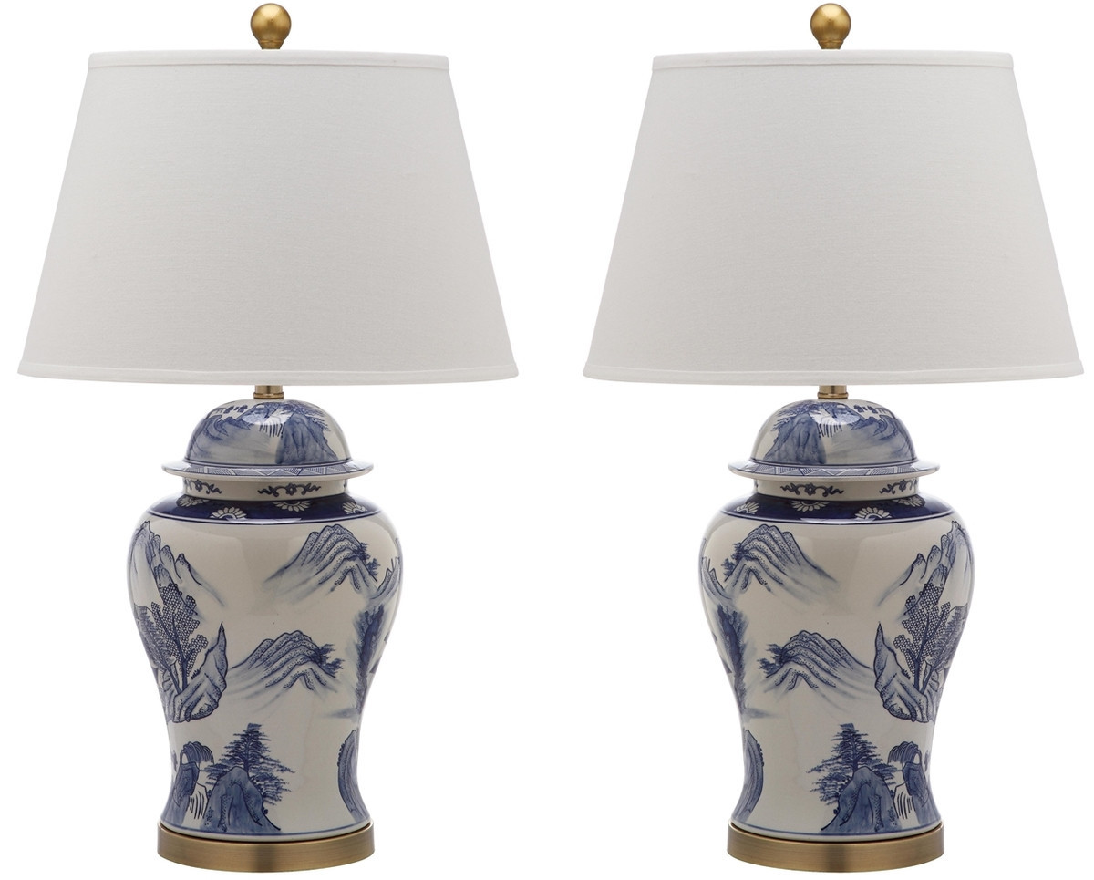 Shanghai Blue and White Ginger Jar Lamp Set of 2 | 1stopbedrooms