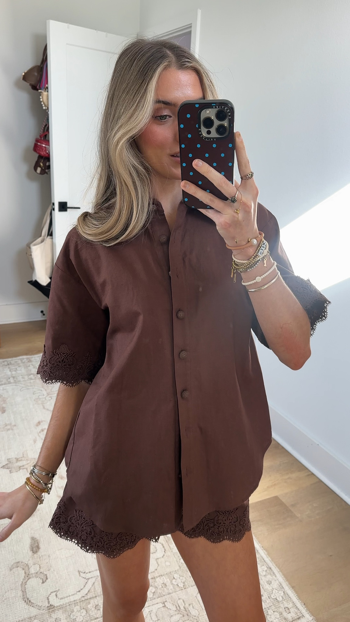 @english_factory size XS. Crafted from premium linen, this lightweight and breathable shirt is perfect for warm days and elevated styling. Delicate lace trim at the sleeves adds a soft, feminine touch, while the front button closure with hidden placket keeps the look clean and polished. Finished with a classic collar, this versatile piece transitions seamlessly from day to night. Whether paired with tailored shorts or denim, the Midnight Linen Lace Shirt is a refined staple for the modern wardrobe.

Step into effortless elegance with The Midnight Lace Shorts. Crafted from breathable, high-quality linen, these tailored shorts strike the perfect balance between timeless charm and modern ease. The intricate lace trim adds a soft, feminine touch, while the structured waistband, free of elastic, offers a sleek, flattering fit. Finished with a side invisible zipper and delicate hook-and-eye closure, this pair is designed for easy wear and elevated style. Whether you're heading to brunch or a sunset soiree, The Midnight Lace Shorts are your go-to for refined summer dressing.

#LTKootd #LTKgrwm #LTKSeasonal