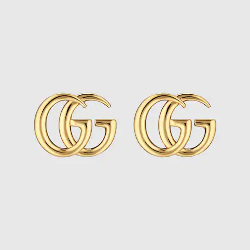 GUCCI GG Marmont Stud Earrings, Gold-toned metal, Gold-toned metal | Gucci (US)