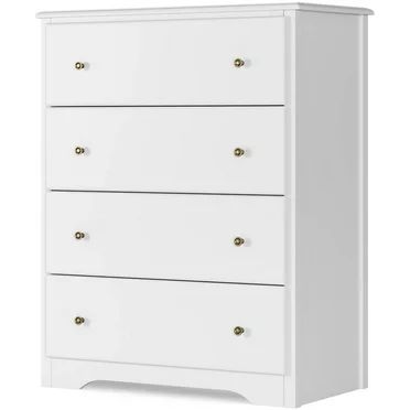 Novogratz Finley 4 Drawer Dresser, White - Walmart.com | Walmart (US)