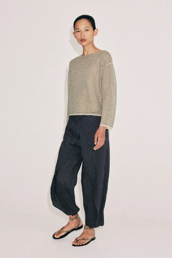 ZW COLLECTION STRIPED PAREO TROUSERS | Zara UK
