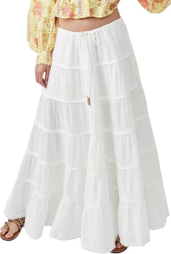 Free People free-est Simply Smitten Tiered Cotton Maxi Skirt | Nordstrom | Nordstrom