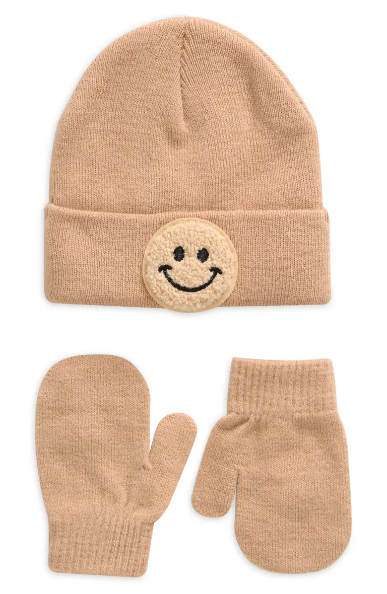 Capelli New York Kids' Smiley Face Beanie & Mittens Set | Nordstrom | Nordstrom