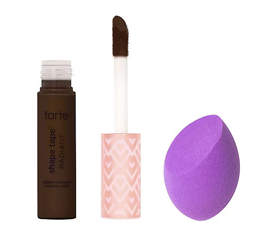 tarte Shape Tape Radiant Concealer and Sponge | QVC
