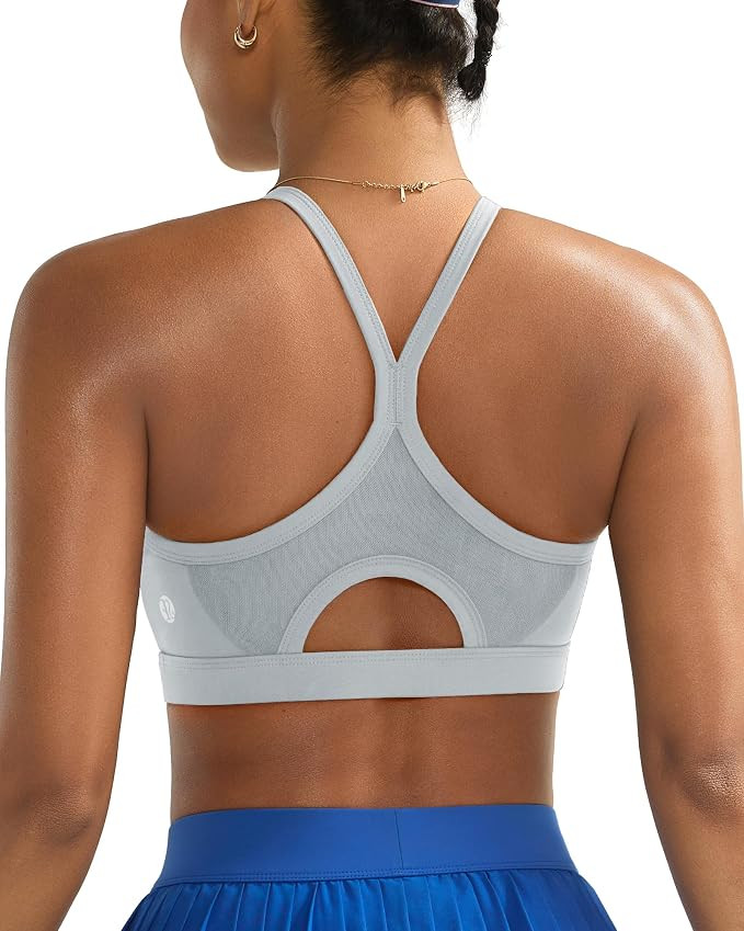 RUNNING GIRL Sports Bra for Women,Y Back Molded Cup Medium Impact Sports Bras with Sewn in Pads | Amazon (US)
