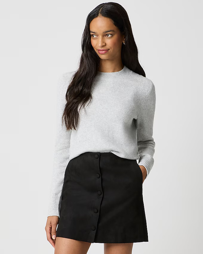 Faux-suede button-front A-line skirt | J.Crew Factory