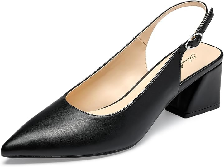 GENSHUO Women's Slingback Closed Toe Block Chunky Low Heel Pumps - 2.36 Inches Office Wedding Par... | Amazon (US)
